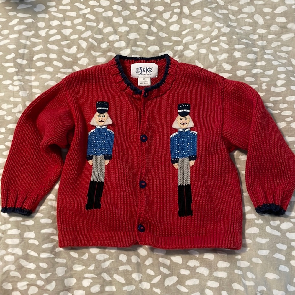 Nutcracker cardigan sweater Christmas 3T